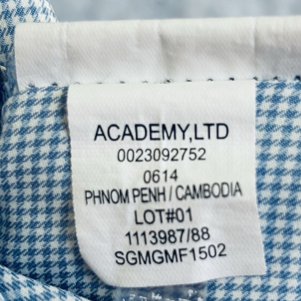 Magellan Men XL Blue White Check Short Sleeve Button Down Relaxed Fish Gear - Picture 5 of 12